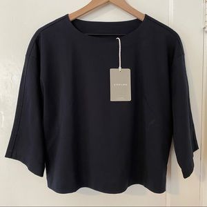 NWT Everlane Luxe Cotton Crop Tee size large black